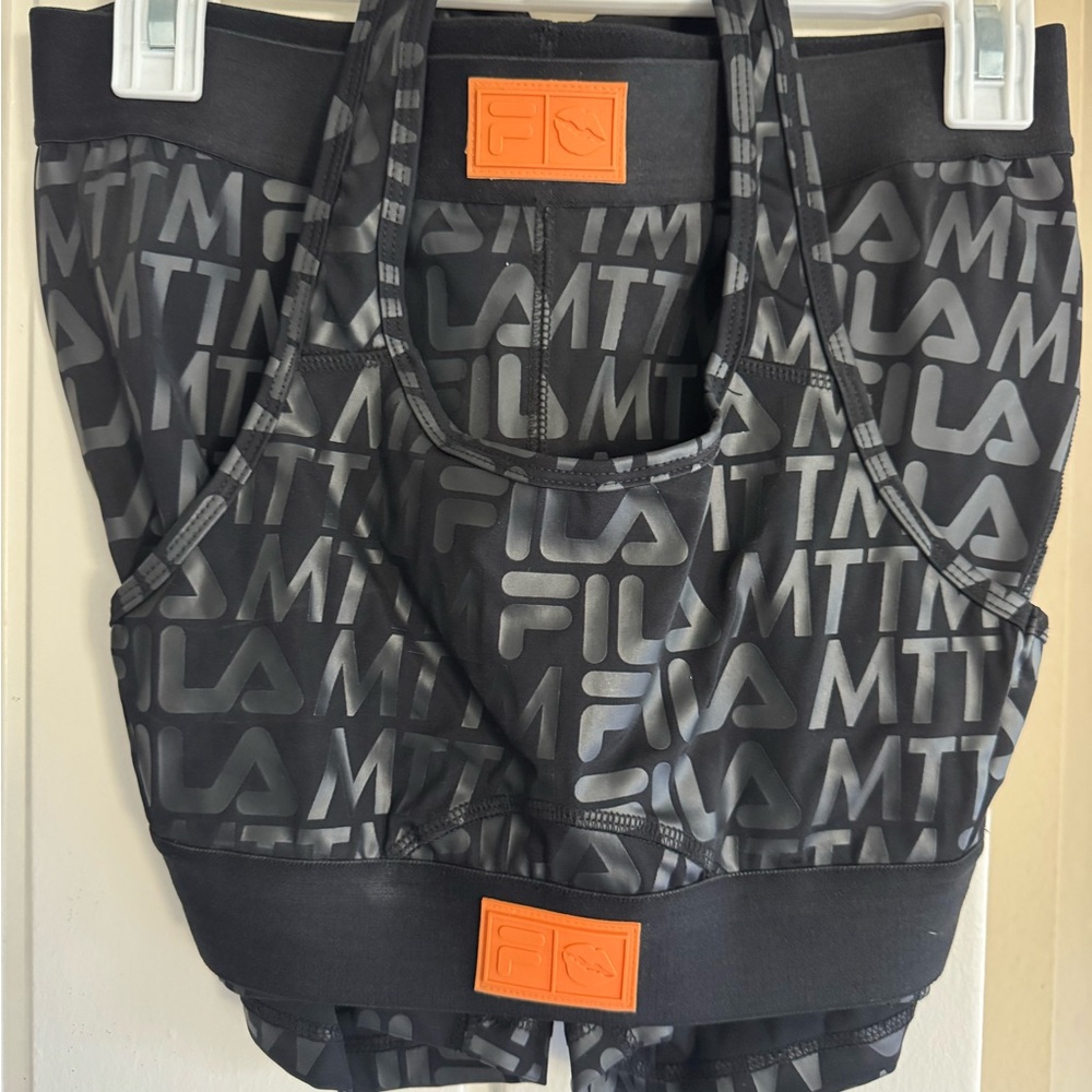 Married to the Mob x Fila Black Athletic Set